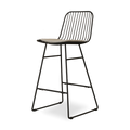Pelle metalen barkruk zwart - met zitkussen - 65 cm