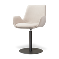 Niva-Eef draaibare tulp eetkamerstoel beige - mat zwart onderstel