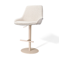 Niva-Isa draaibare tulp barkruk bouclé beige - verstelbaar - beige onderstel