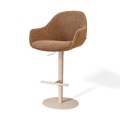 Niva-Mae draaibare tulp barkruk bruin blend - verstelbaar - beige onderstel
