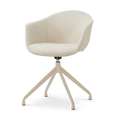 Nola-Otis draaibare eetkamerstoel cottonbeige - beige onderstel