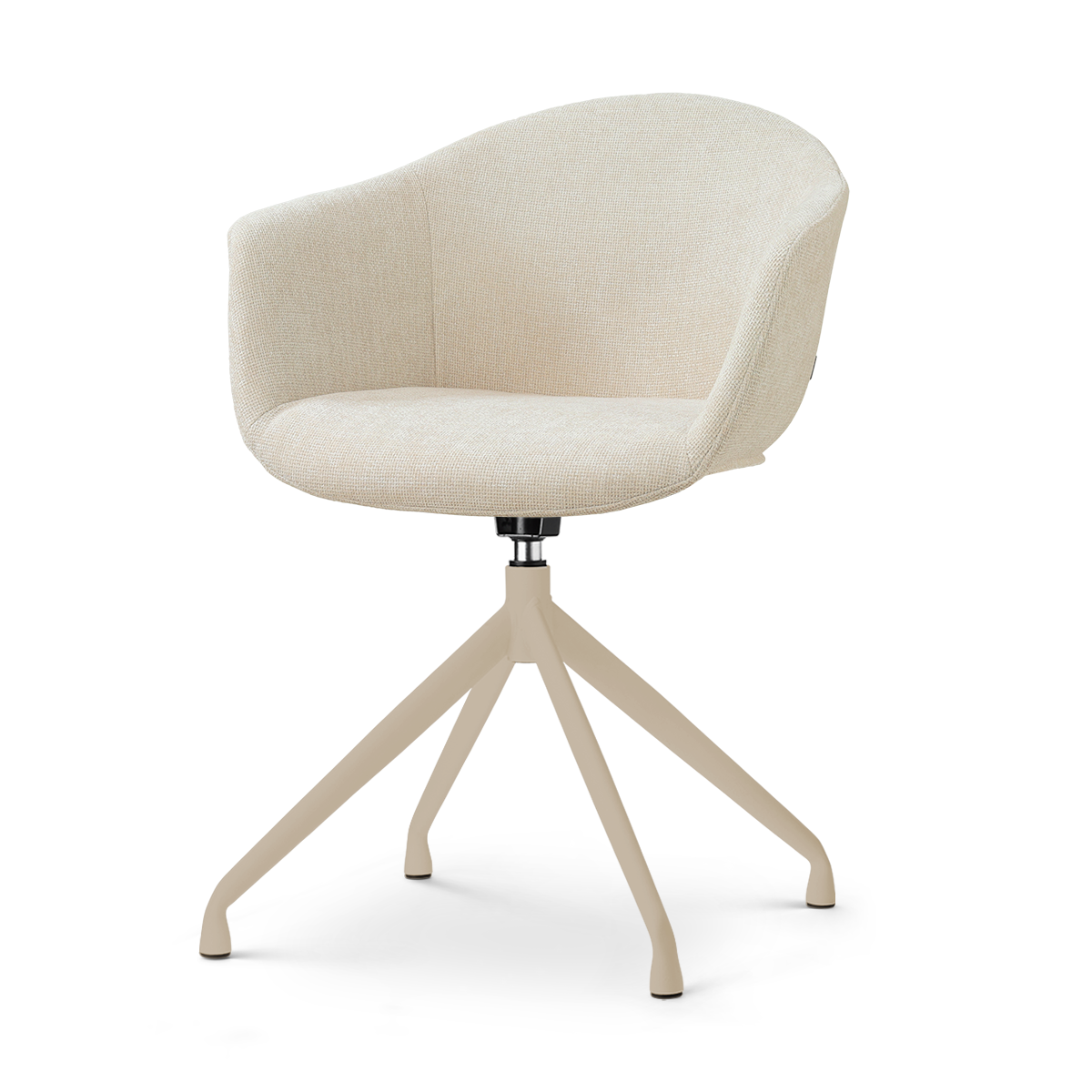 Nola-Otis draaibare eetkamerstoel cottonbeige - beige onderstel