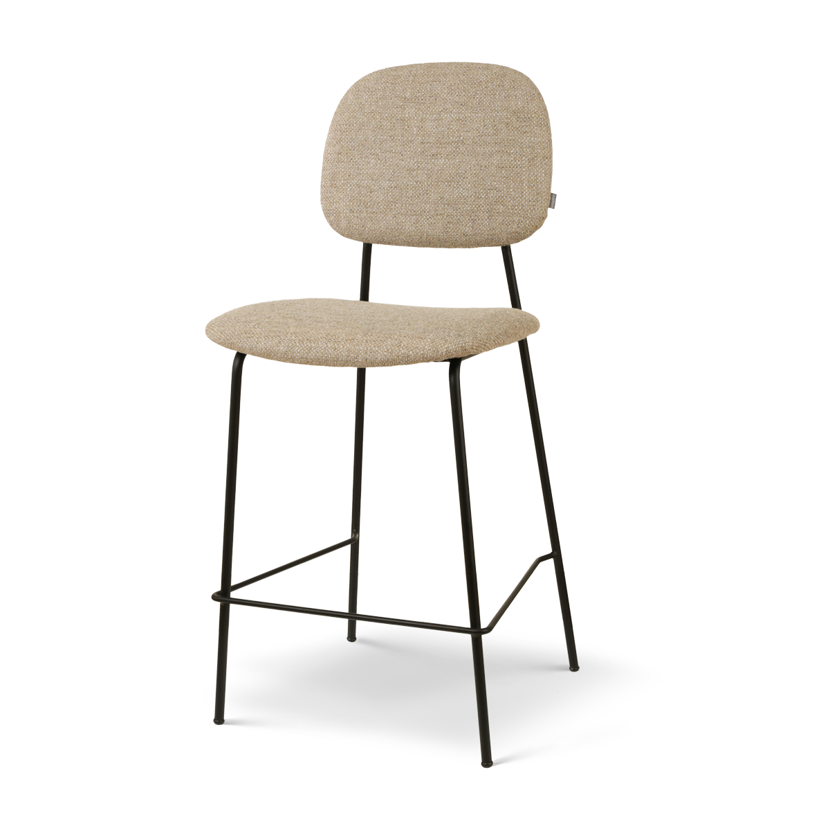 Jasmijn barkruk taupe melange - zwart onderstel - 65 cm