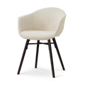 Nena-Otis eetkamerstoel cottonbeige - zwart houten onderstel