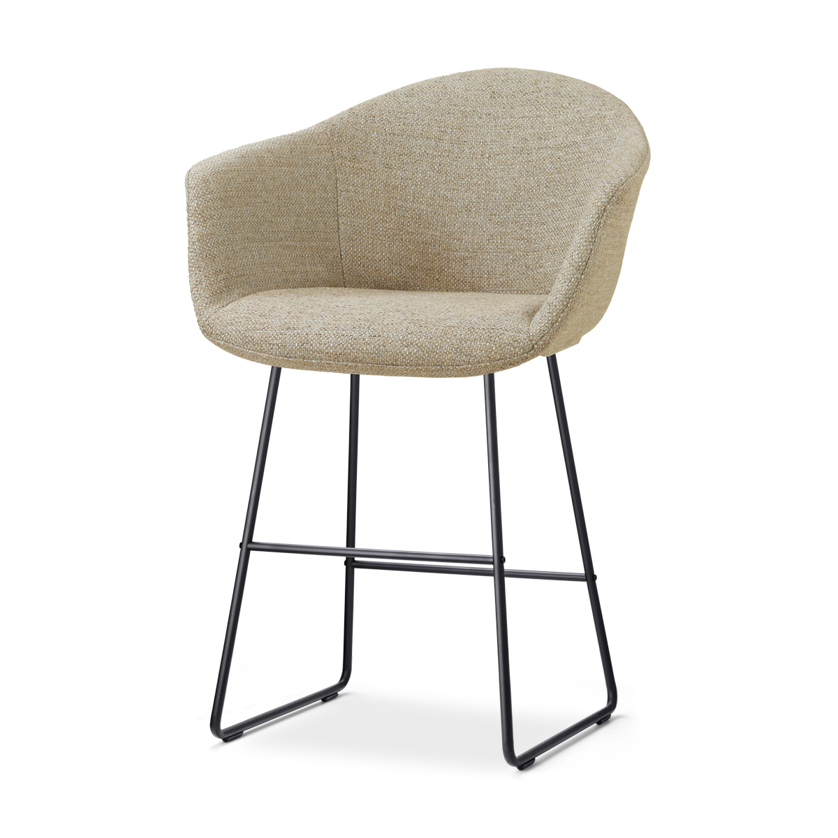 Nino-Otis barkruk taupe melange - zwart onderstel - 65 cm