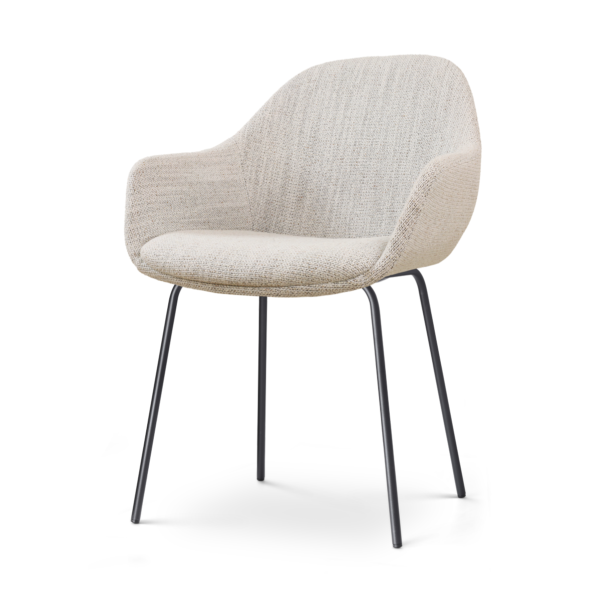 Nora-Mae eetkamerstoel beige gemêleerd - zwart onderstel