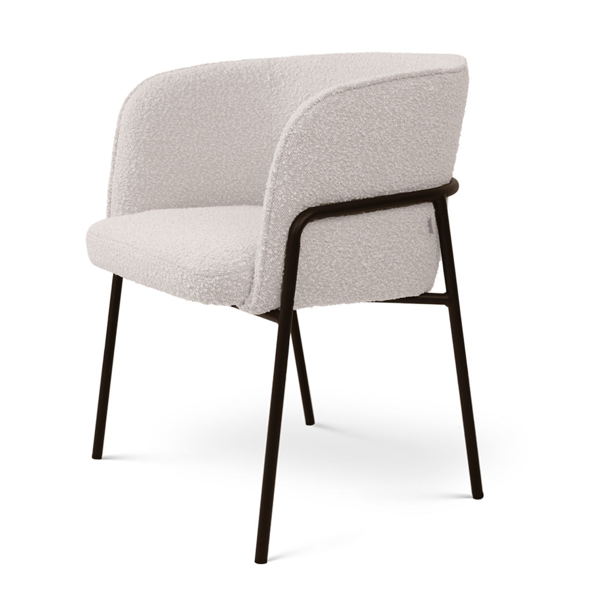 Josefien eetkamerstoel met armleuningen in bouclé beige