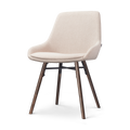 Nena-Isa eetkamerstoel beige - walnoot houten onderstel