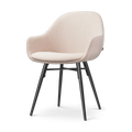 Nena-Mae eetkamerstoel beige - zwart houten onderstel