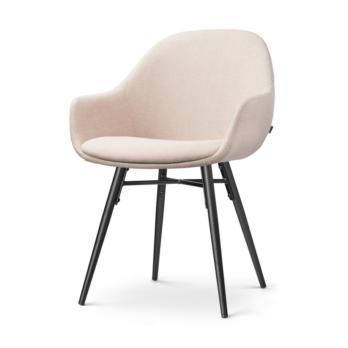 Nena-Mae eetkamerstoel beige - zwart houten onderstel