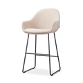 Nino-Mae barkruk beige - zwart onderstel - 65 cm