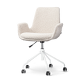 Nout-Eef bureaustoel bouclé beige - wit onderstel