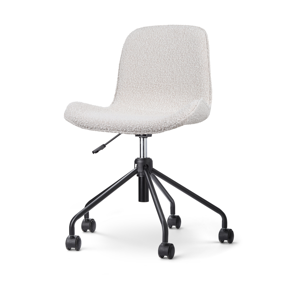 Nout-Fé bureaustoel bouclé beige - zwart onderstel