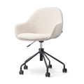 Nout-Mae bureaustoel bouclé beige - zwart onderstel