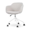 Nout-Mare bureaustoel bouclé beige - wit onderstel