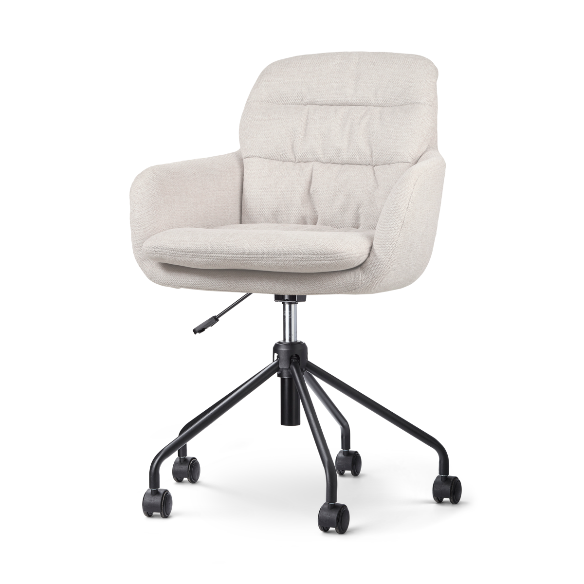 Nout-Mia bureaustoel beige - zwart onderstel